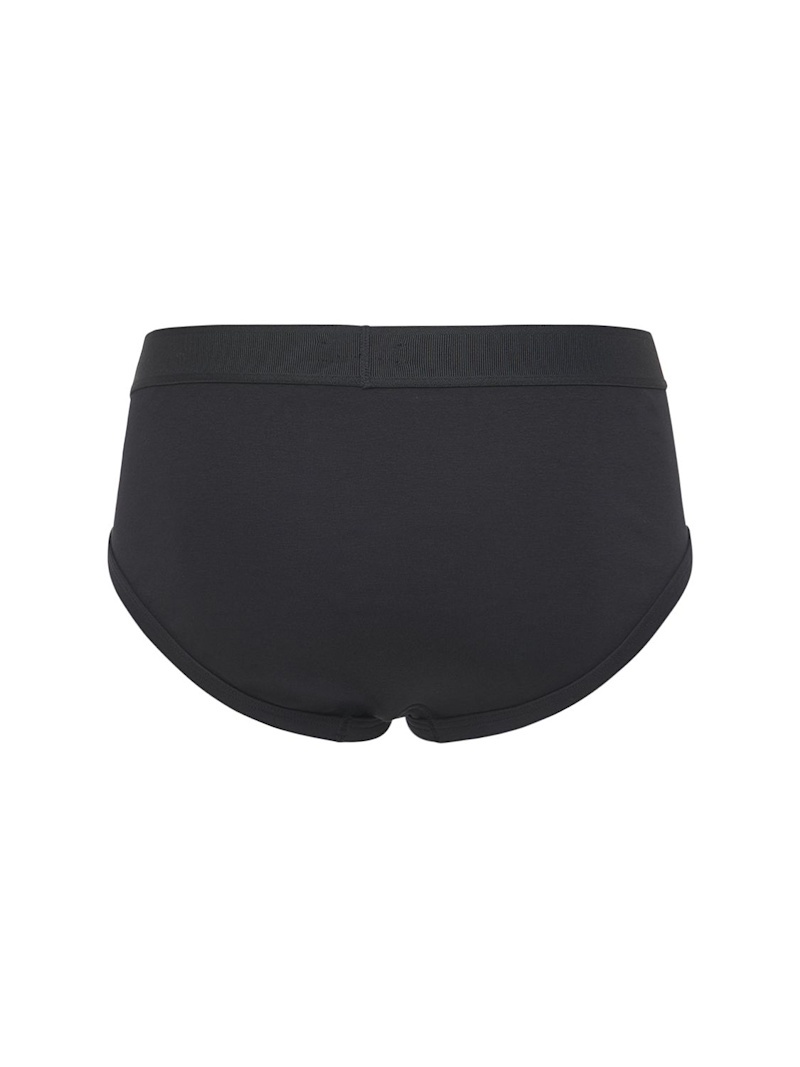 Pack of 2 logo stretch cotton briefs - 6