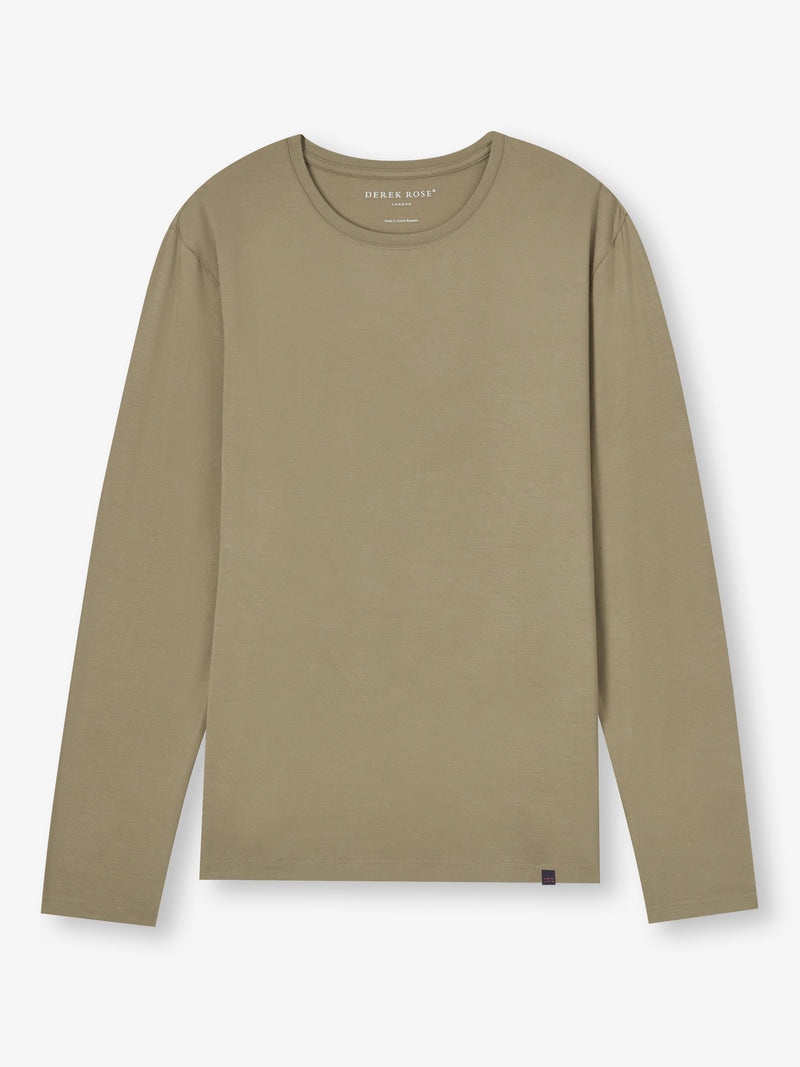 Men's Long Sleeve T-Shirt Basel Micro Modal Stretch Khaki - 1