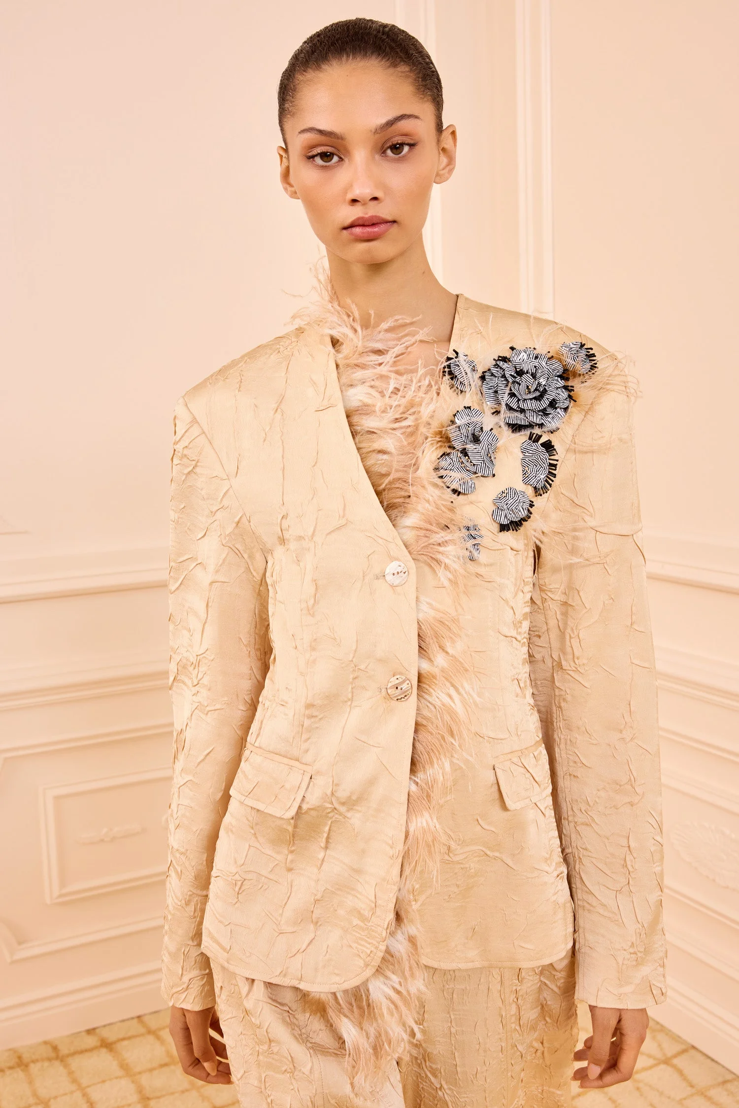 Otto Satin Jacket with Embroidery - 1