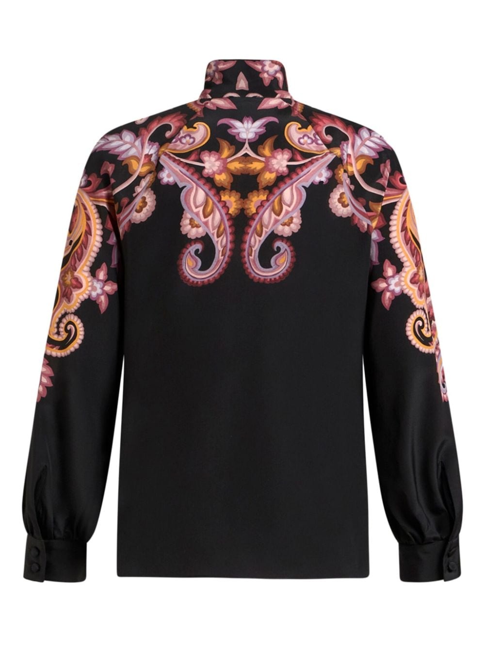 printed crepe de chine blouse - 6