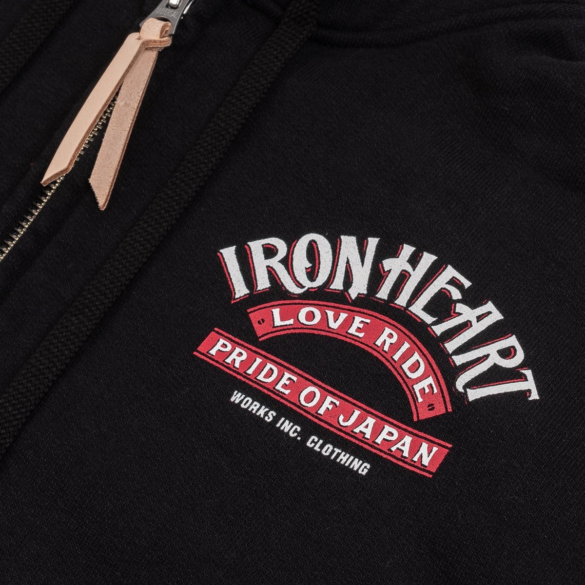 IHSW-66-BLK Printed 14oz Ultra Heavyweight Loopwheel Cotton Zippered Hoodie - Black - 8
