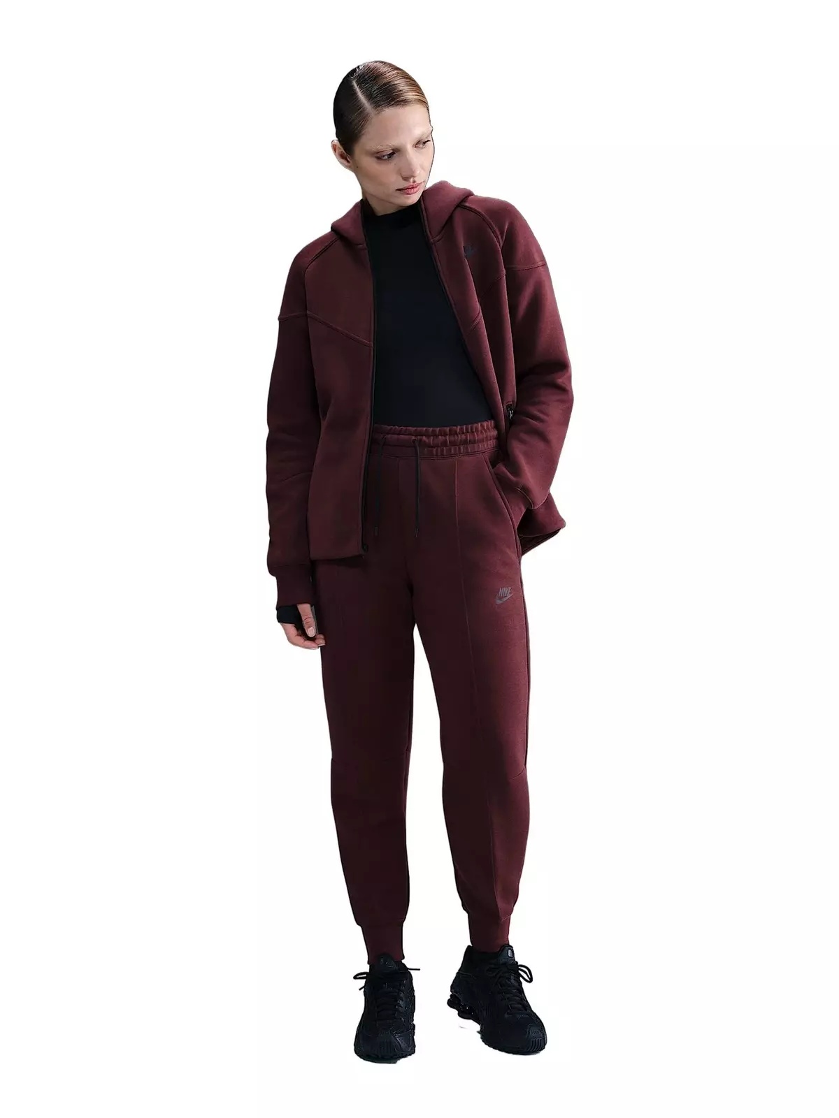 Women's Sportswear Tech Fleece Windrunner Full-Zip Jacket -Burgundy - 4