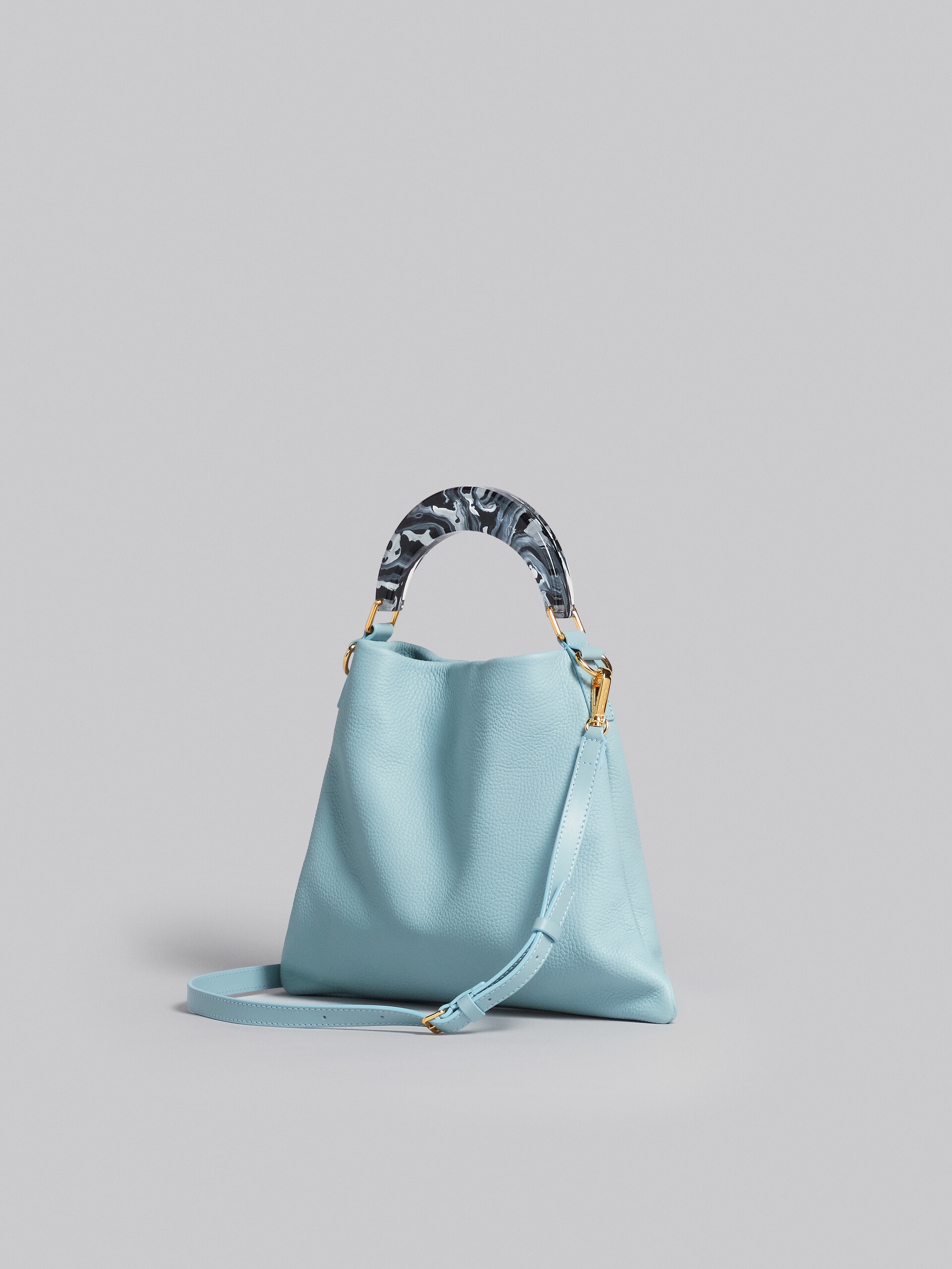 VENICE SMALL BAG IN LIGHT BLUE LEATHER - 3