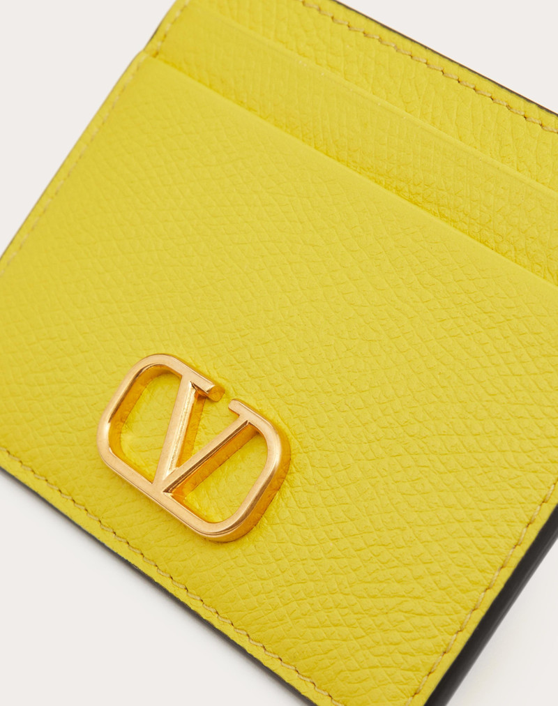 VLOGO SIGNATURE GRAINY CALFSKIN CARDHOLDER 2