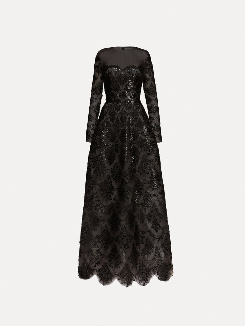 FERN SEQUIN EMBROIDERED GOWN 1