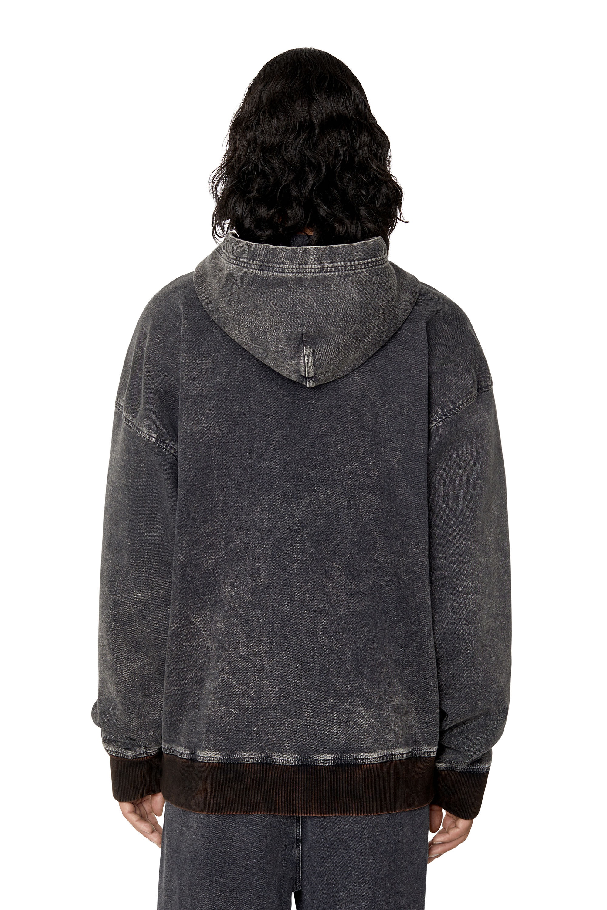 【DIESEL】D-Um-Rib Track Women's Sweatshirt in distressed Track Denim | Blue | Diesel