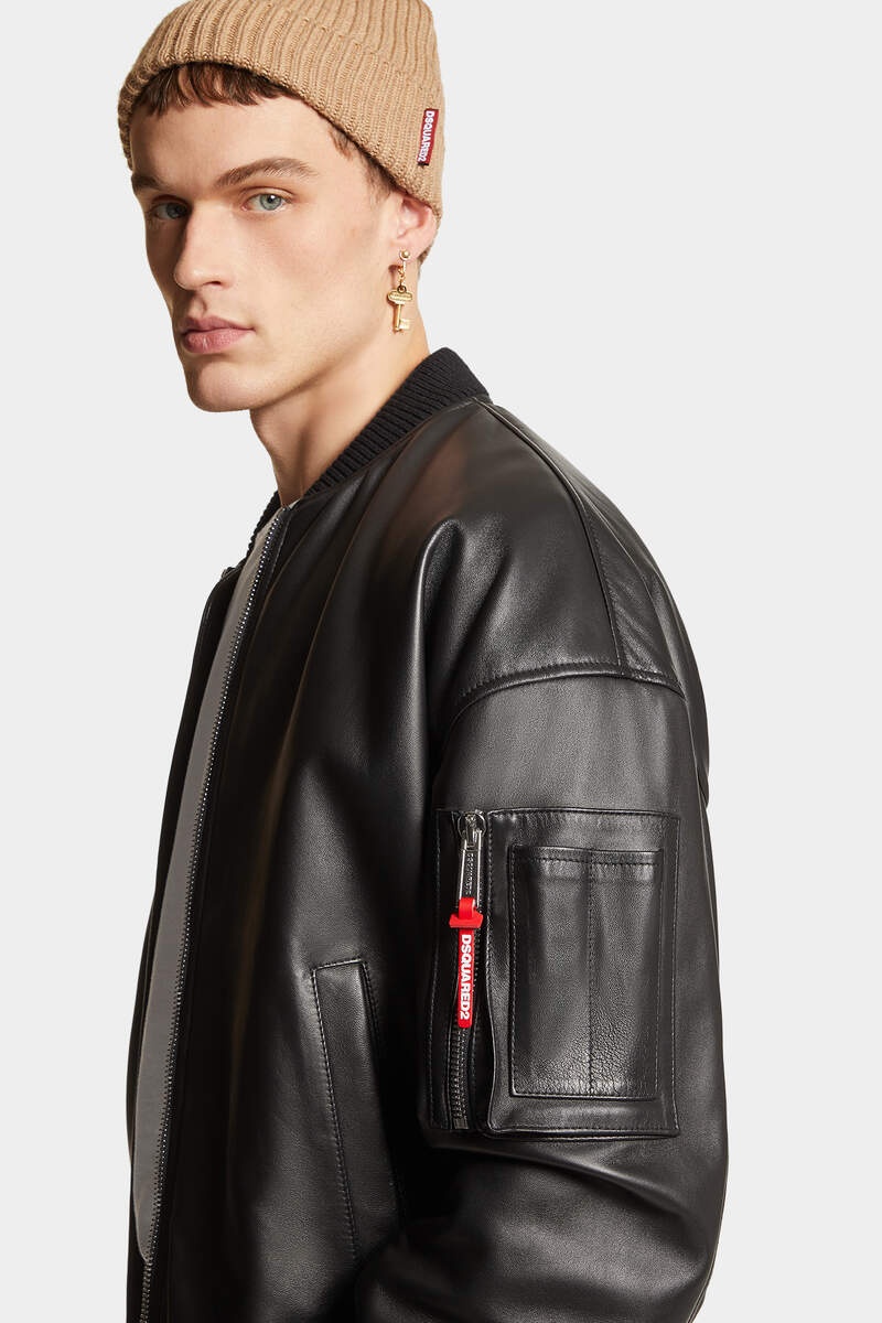 LEATHER BOMBER - 5
