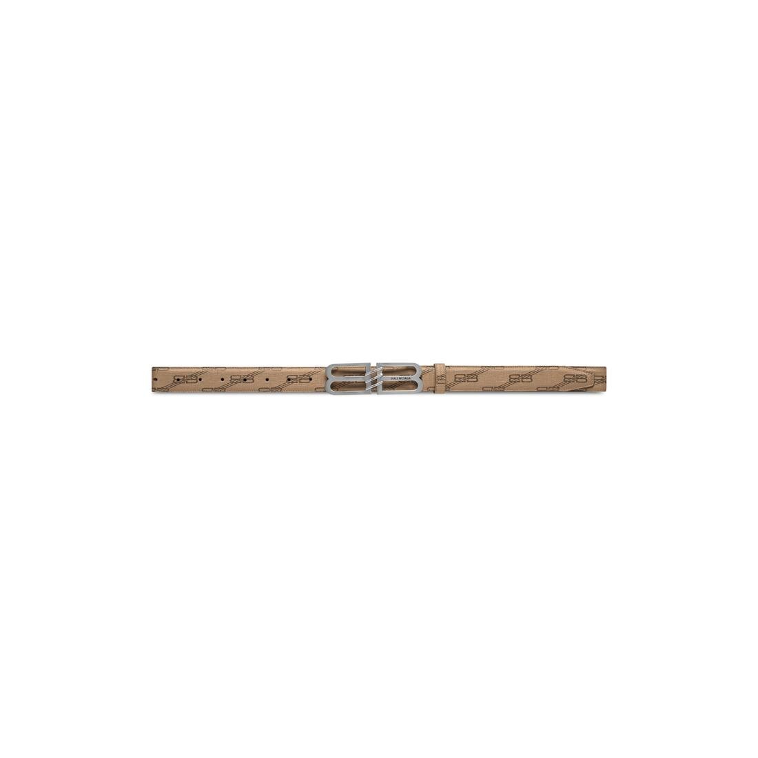 Women's Bb Signature Belt 30mm Bb Monogram Coated Canvas in Beige - 1