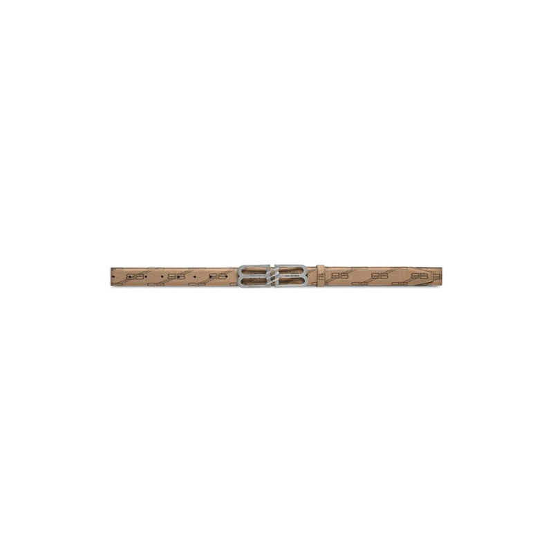 Women's Bb Signature Belt 30mm Bb Monogram Coated Canvas in Beige - 1