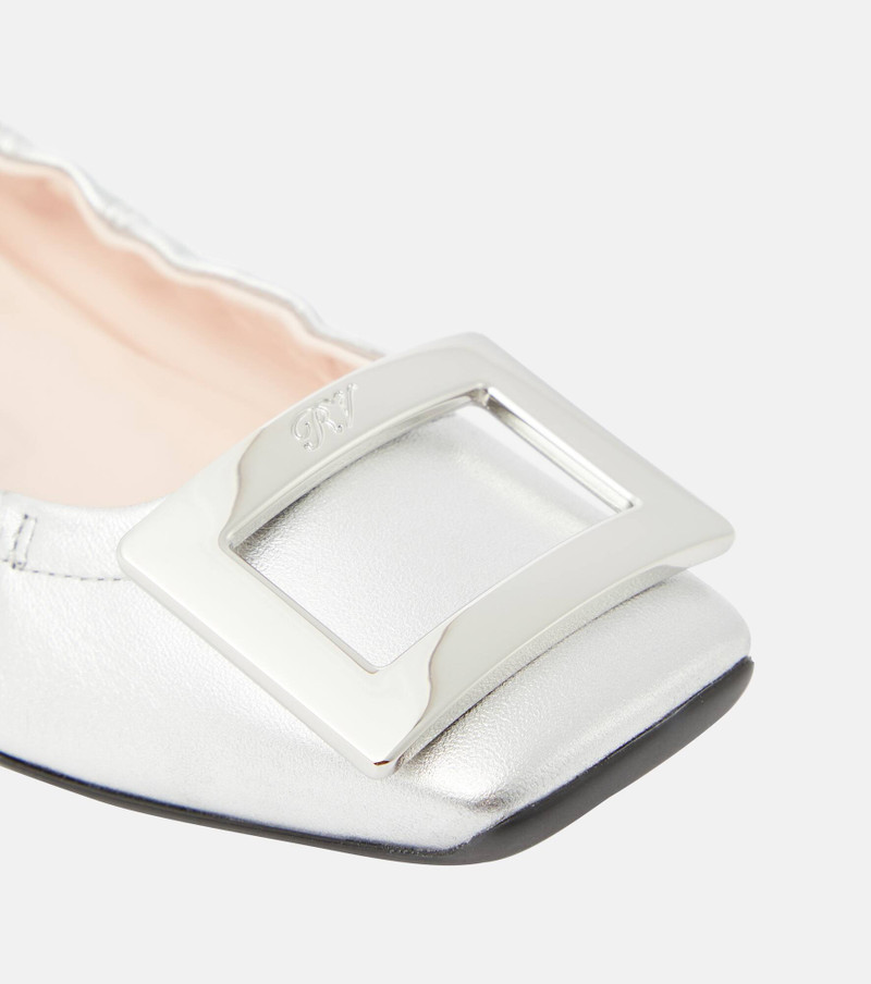 Viv' Pockette metallic leather ballet flats 6