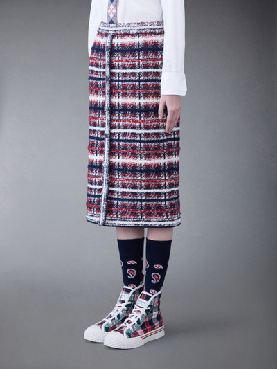 Thom Browne Merino and Mohair Tartan Cardigan Skirt outlook