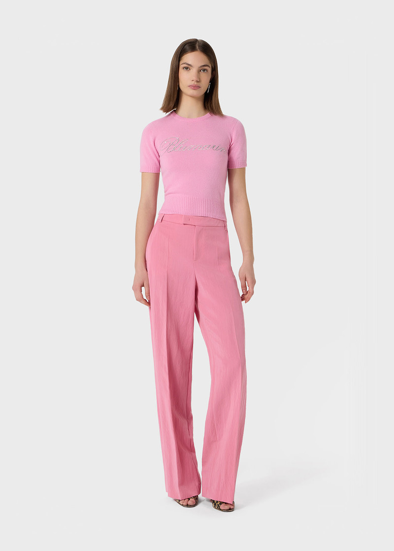 Blumarine WIDE-LEG PANTS IN GABARDINE outlook