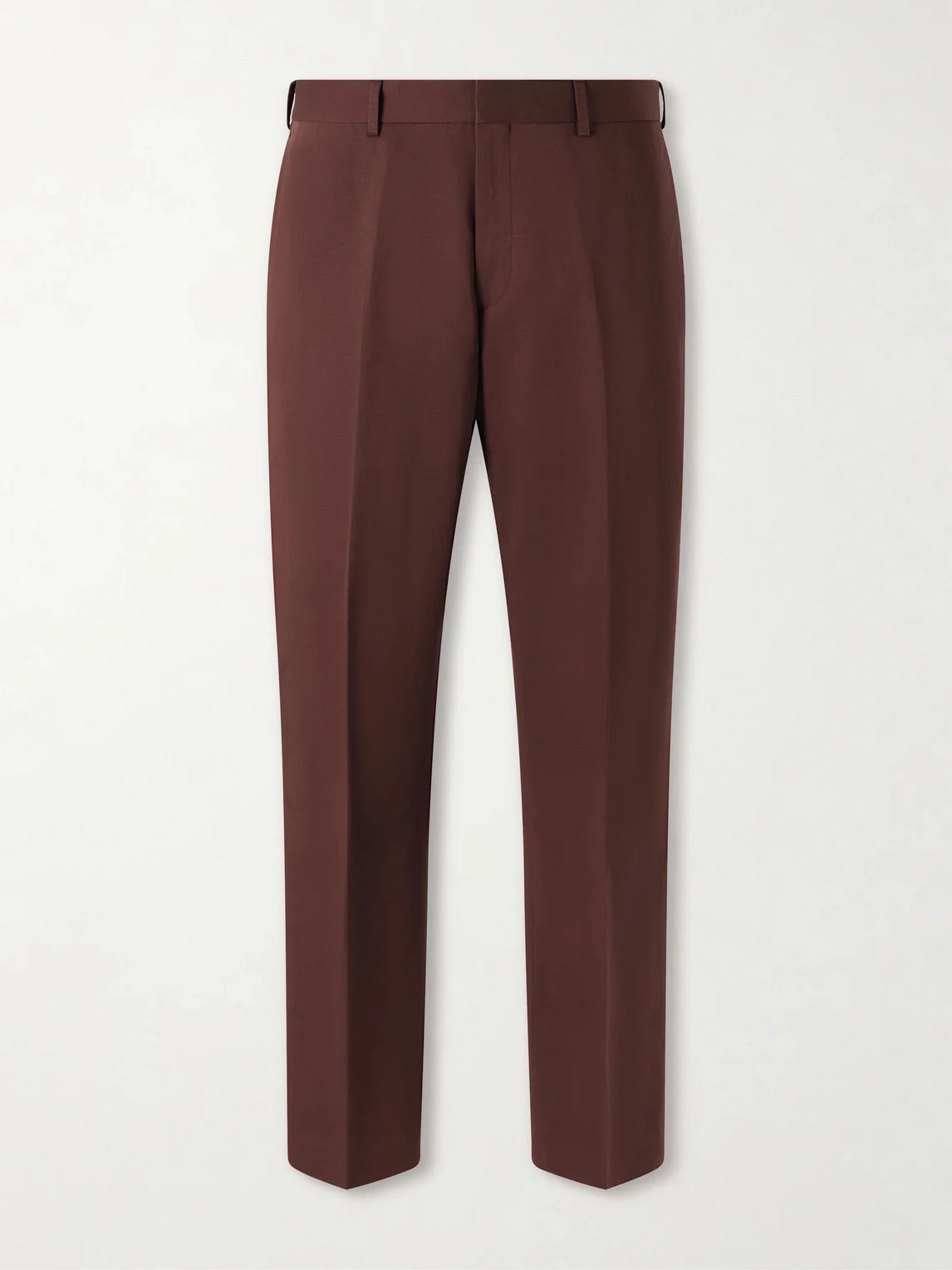 Straight-Leg Cotton and Linen-Blend Twill Trousers - 1