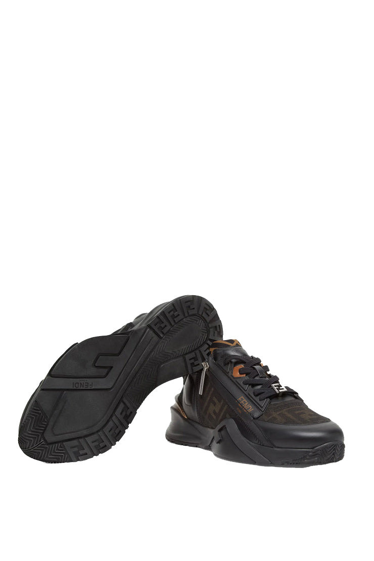 LEATHER AND FABRIC FLOW SNEAKERS - 4