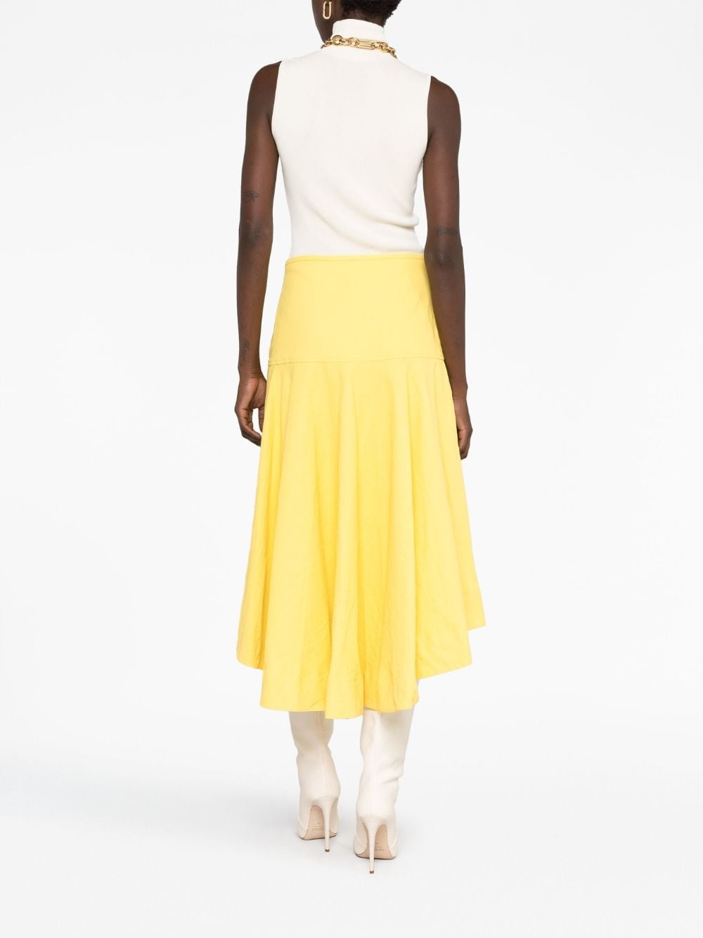 high-low linen midi skirt - 4