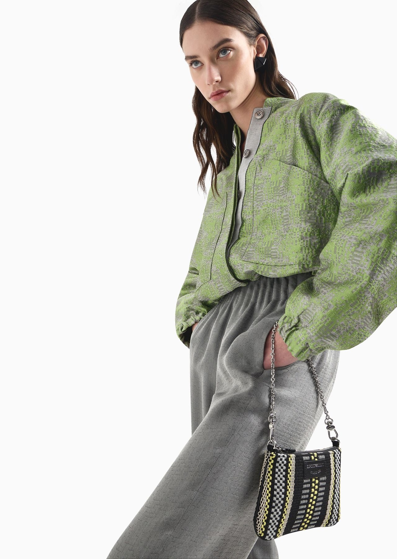 ASV palazzo trousers in a Lyocell and silk blend with a geometric micro motif - 5