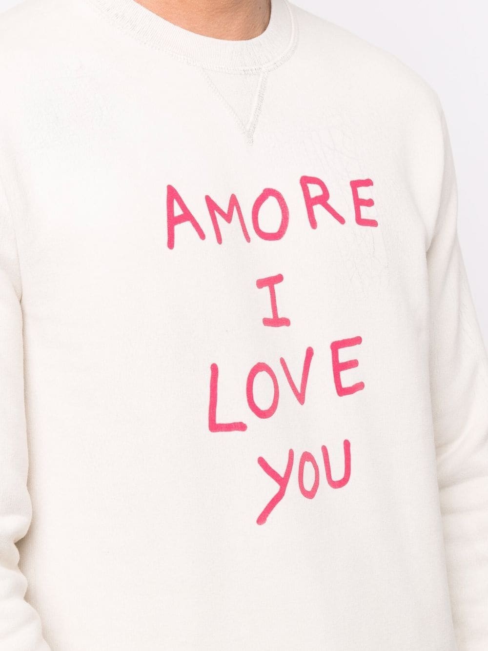 slogan-print crew neck sweatshirt - 5