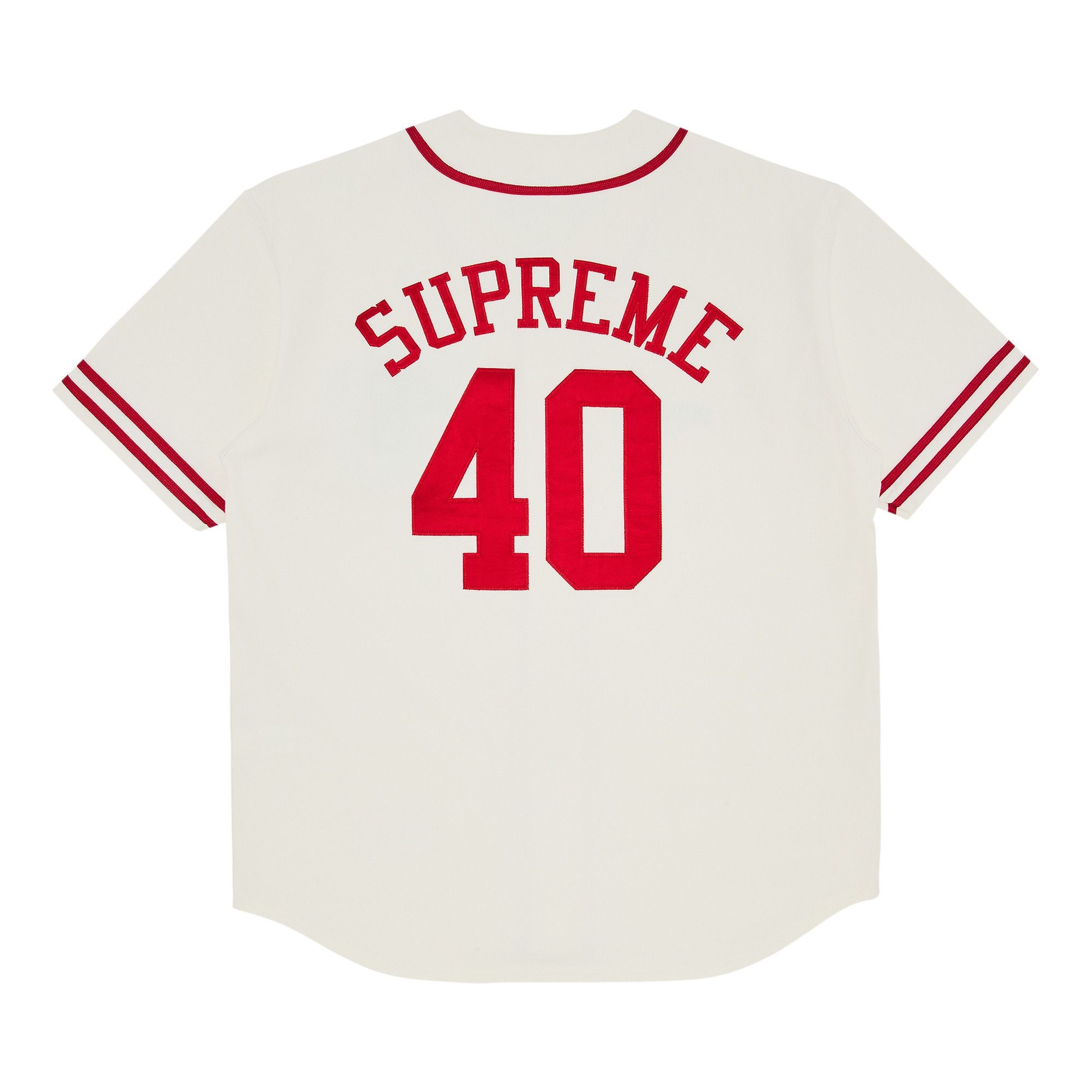 Supreme x 40 Acres Twill Baseball Jersey 'Natural' - 2