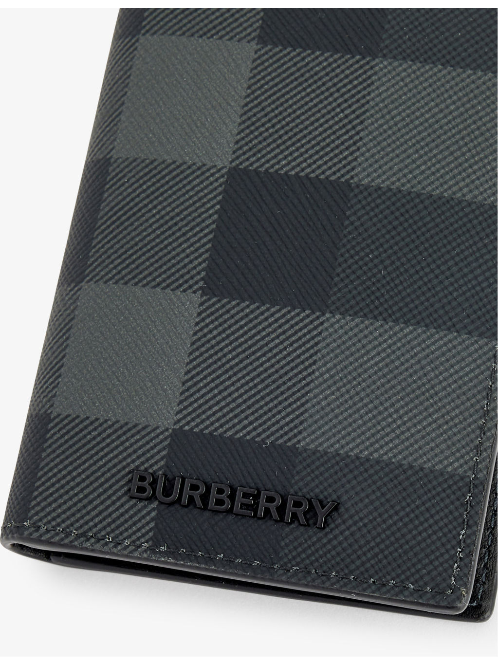 Check-pattern coated-canvas cardholder - 2