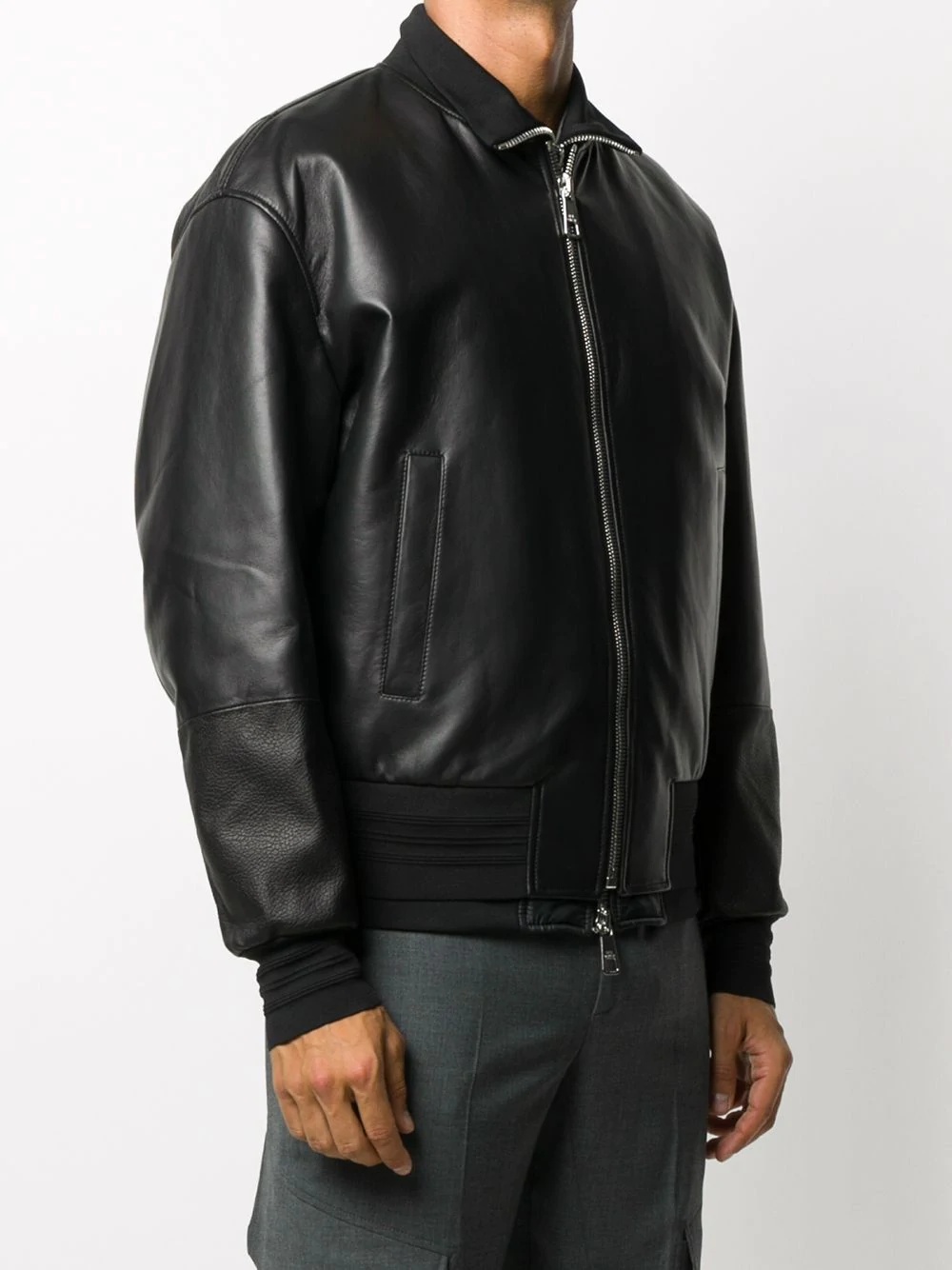 removable gilet leather jacket - 3