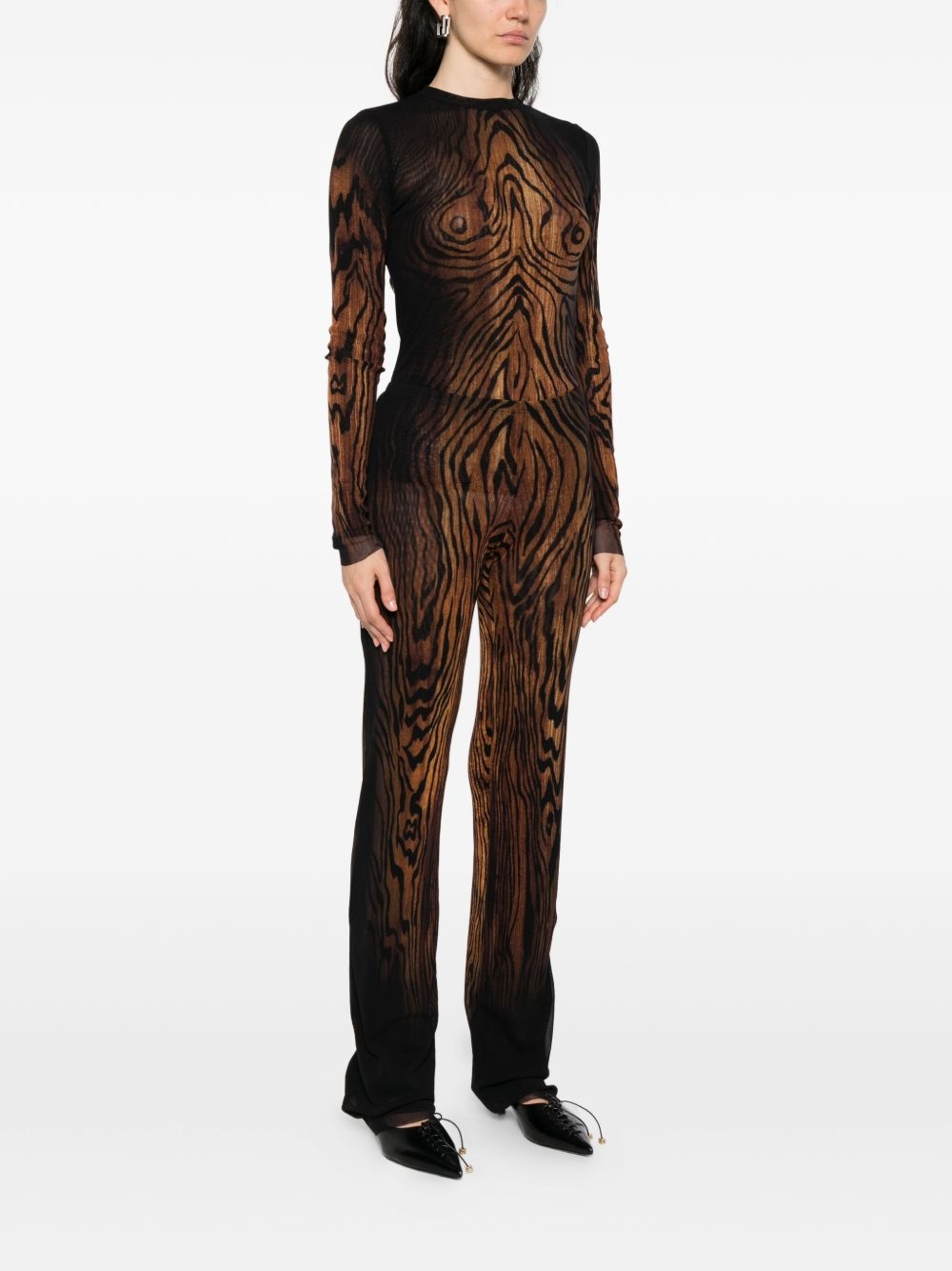 abstract-pattern print trousers - 3