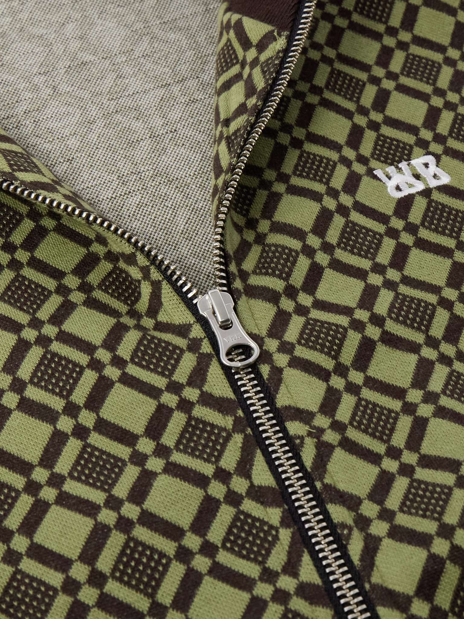 Power Crochet-Trimmed Jacquard-Knit Organic Cotton-Blend Jersey Track Jacket - 5