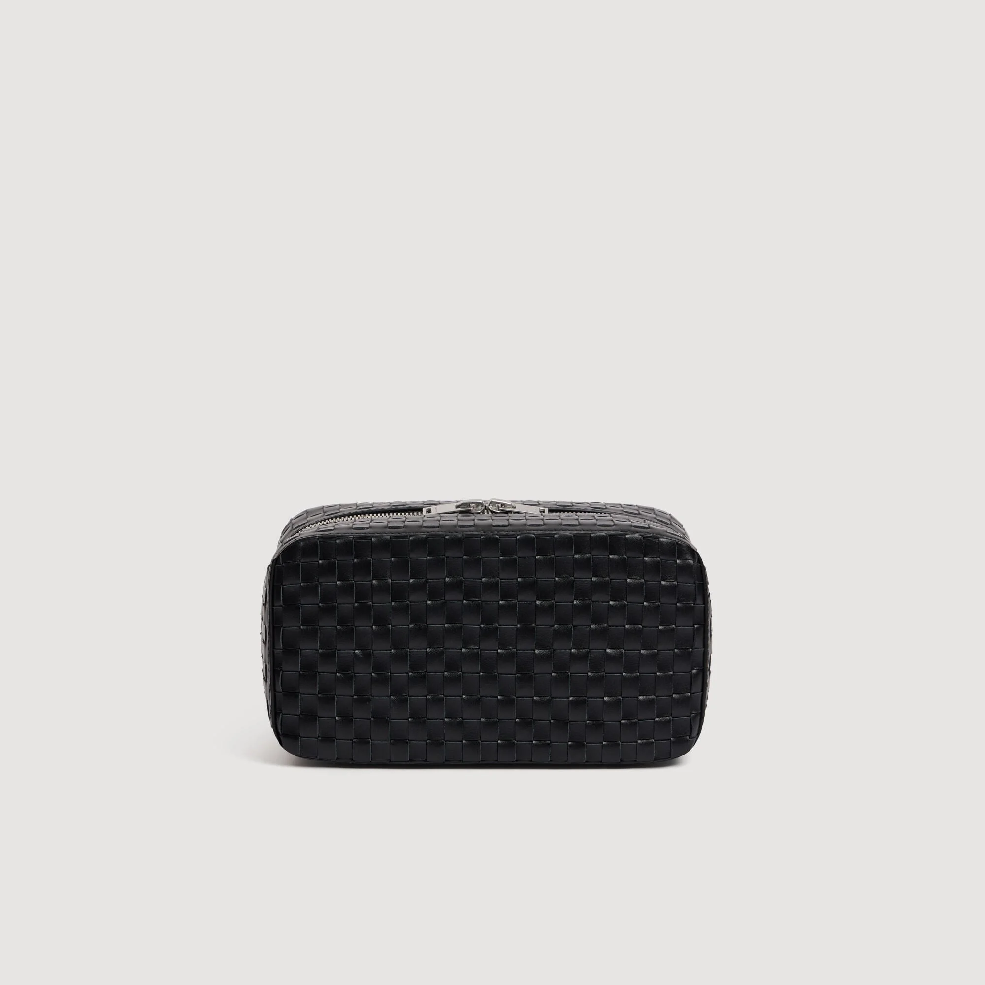 WOVEN LEATHER TOILETRY BAG - 1