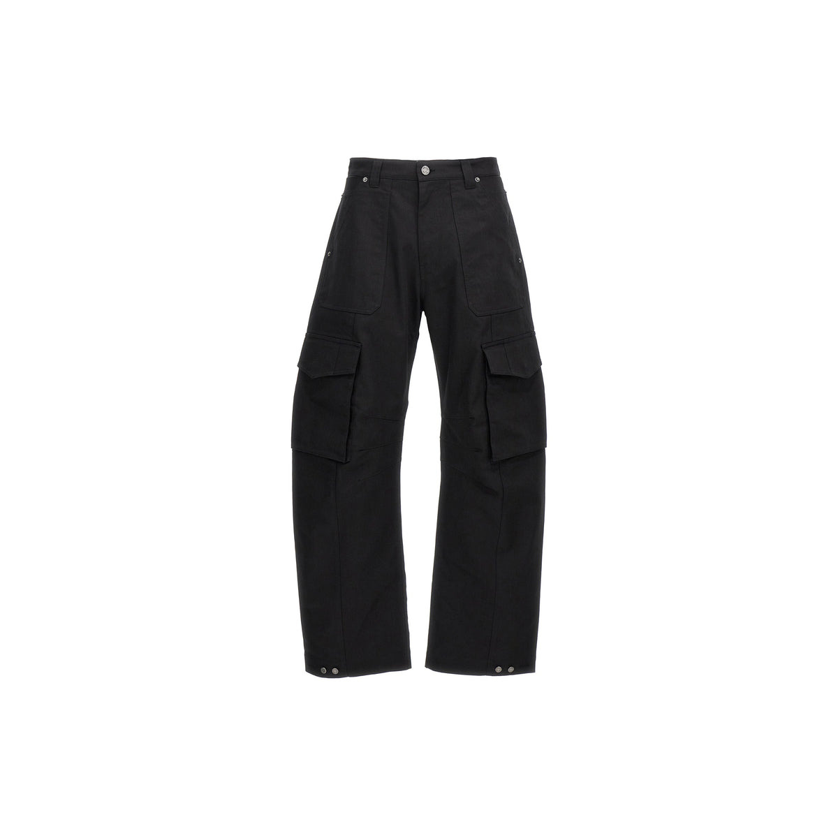 WIDE LEG CARGO PANTS (BLACK) - 2