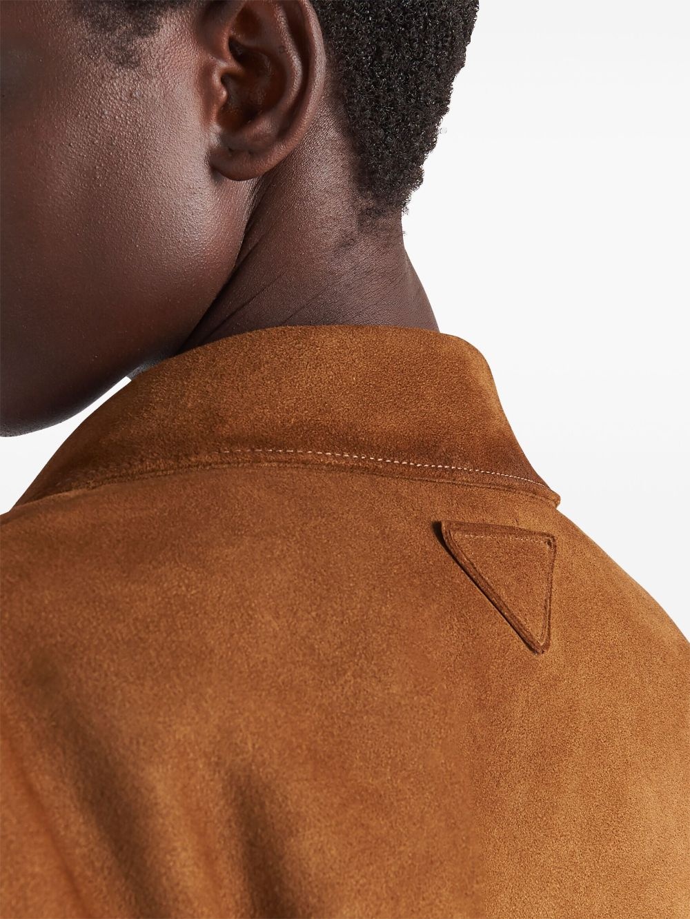 single-breasted suede blazer - 5