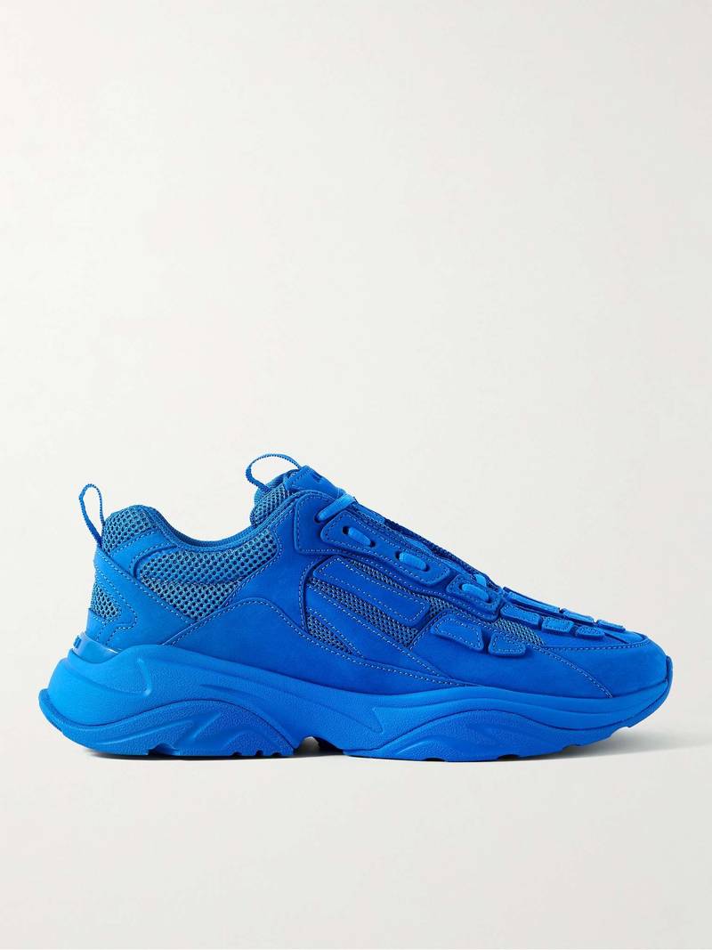 Bone Runner Leather and Suede-Trimmed Mesh Sneakers 1