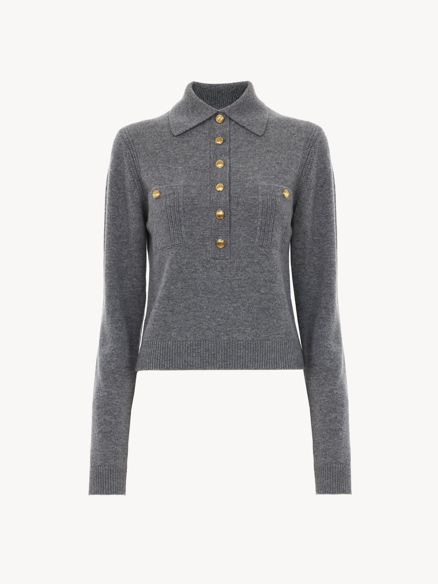 POLO SWEATER IN WOOL & CASHMERE - 2