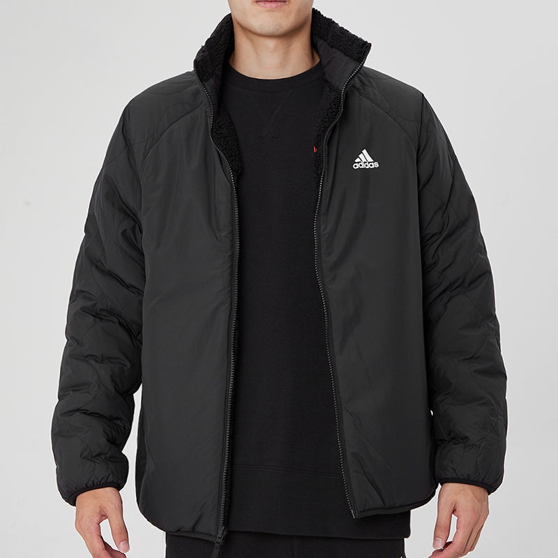 ★adidas★ Reversible Sherpa Padded Jacket Black HR8424 adidas Outdoor mens Reversible Sherpa Padded Jacket Black