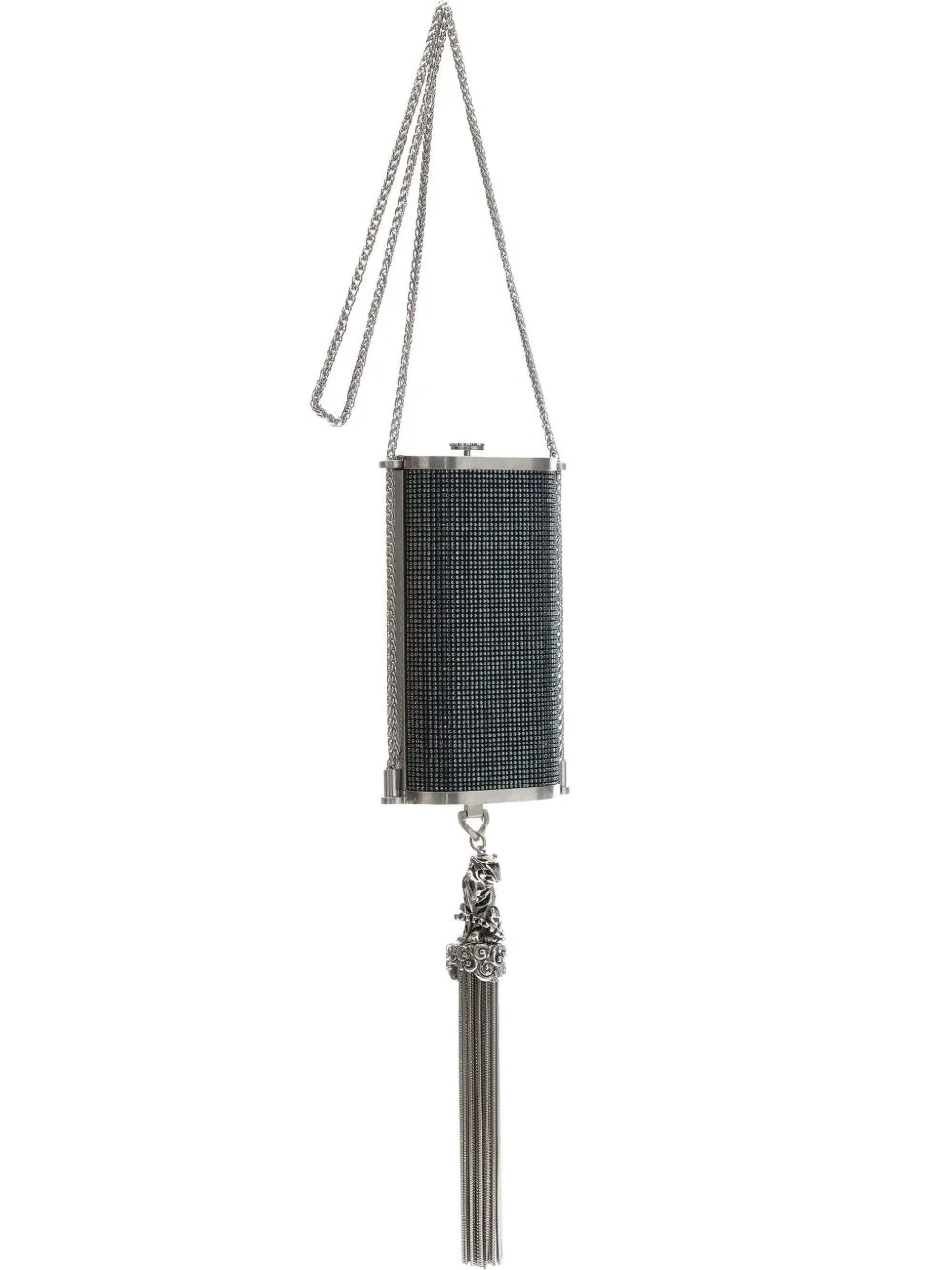 crystal-embellished tassel shoulder bag - 1