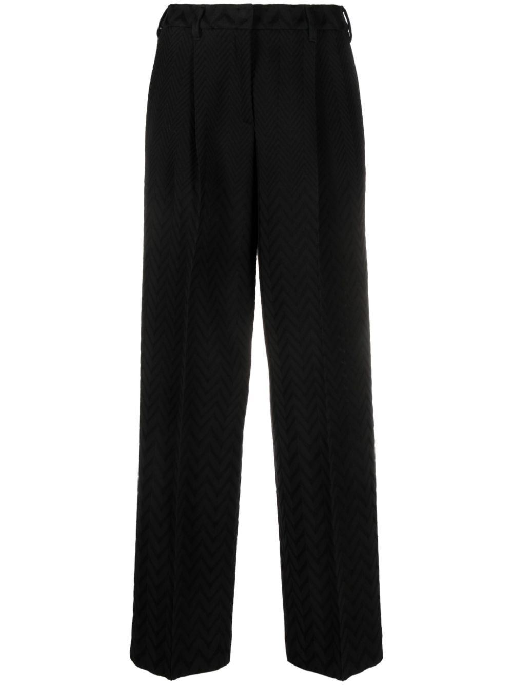 chevron straight-leg trousers - 1