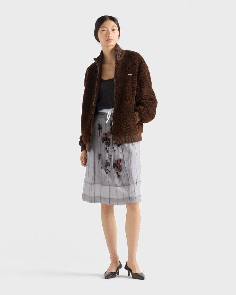 Prada Embroidered chiffon midi-skirt outlook
