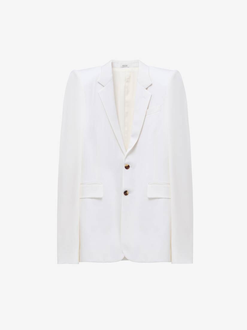 Stacked Shoulder Single-breasted Jacket - 2