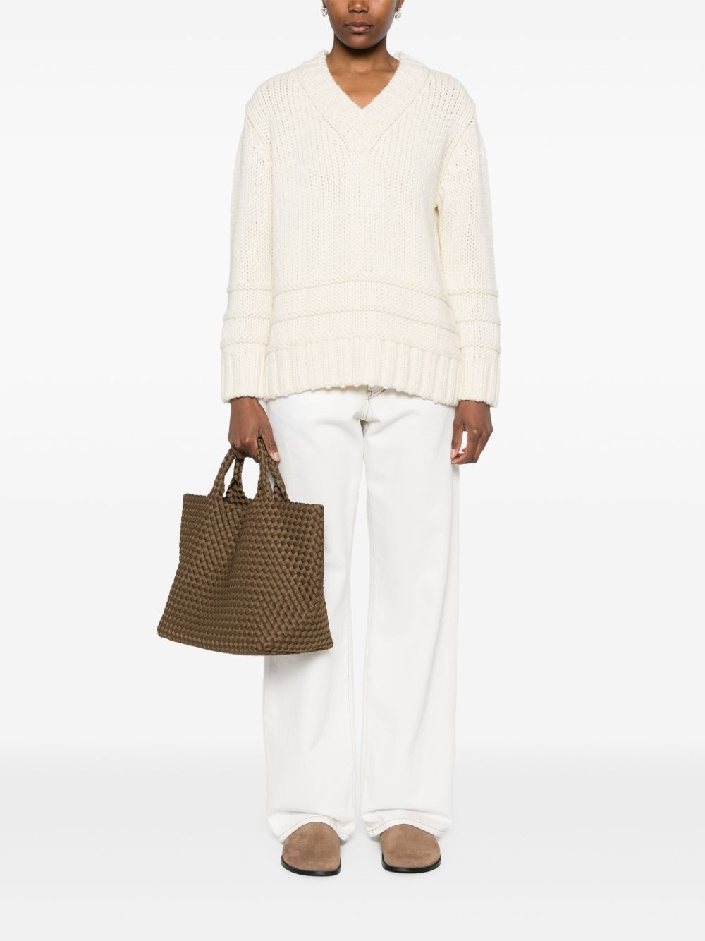 v-neck sweater - 2
