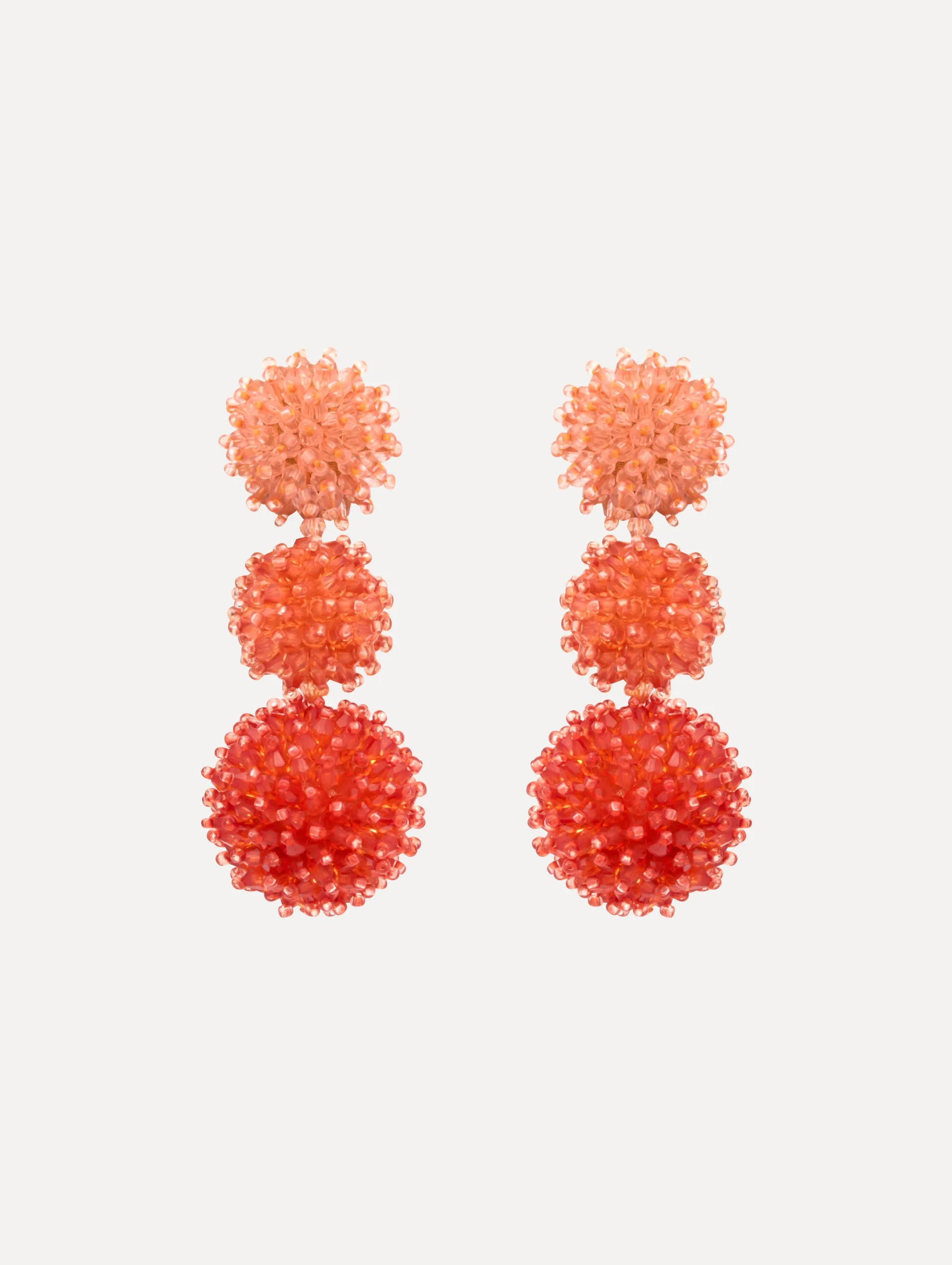 OMBRÉ POMPOM DROP CLIP-ON EARRINGS - 1