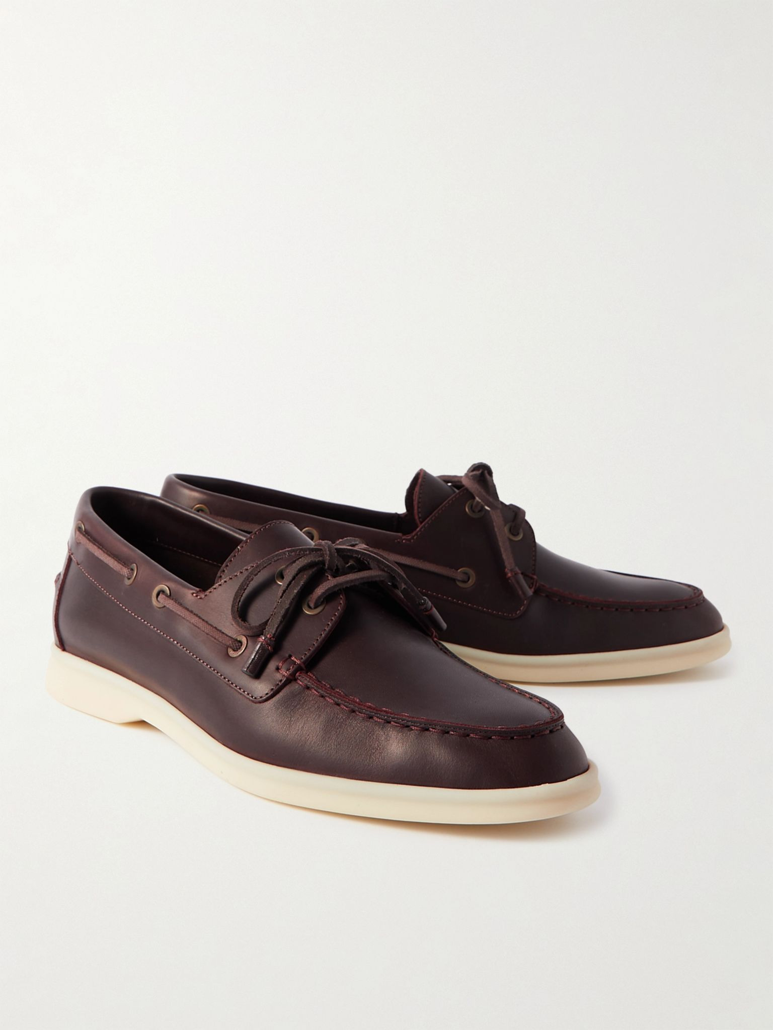 Leather Boat Shoes Dark brown - 4