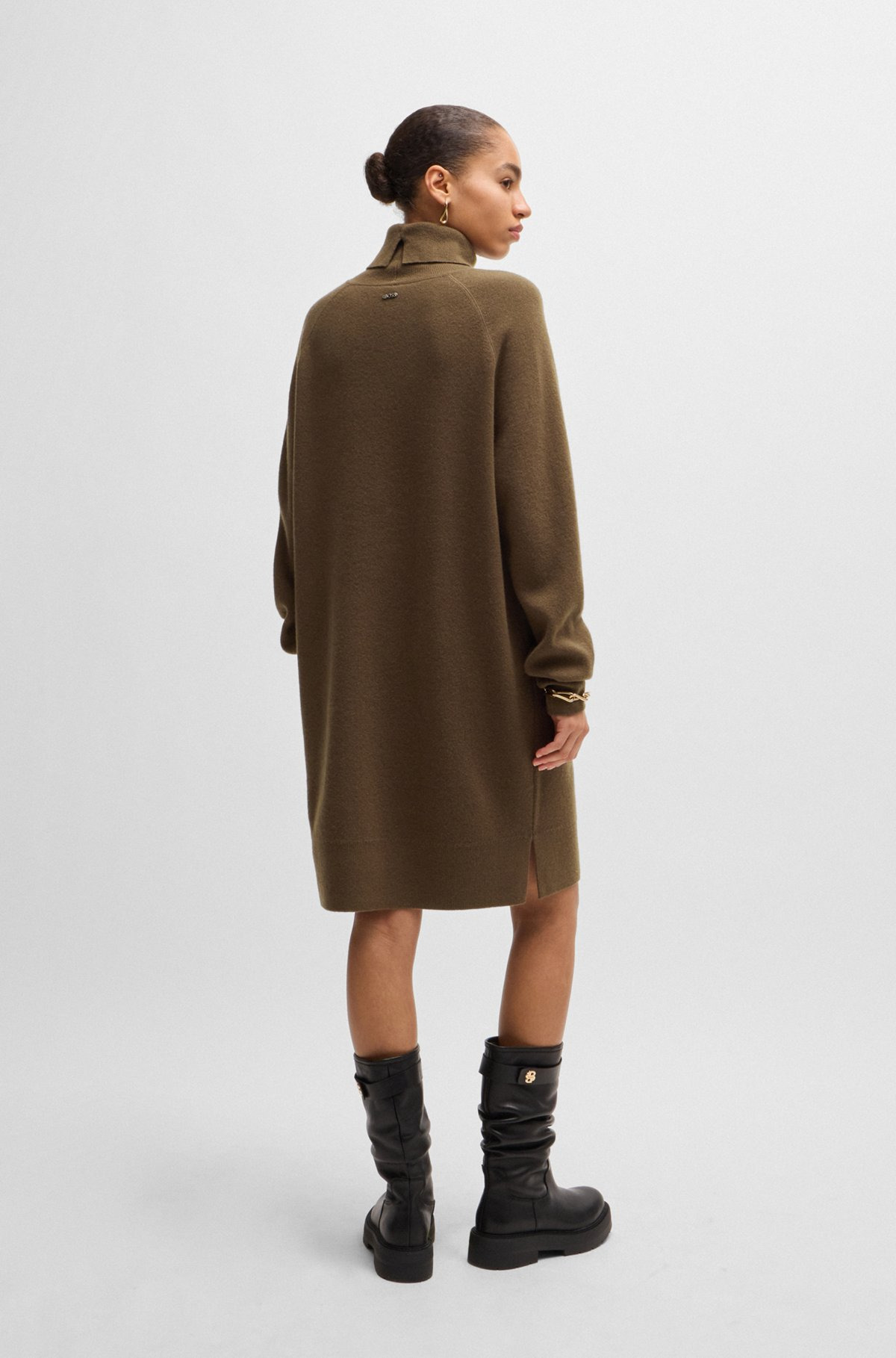 ROLLNECK SWEATER DRESS IN WOOL AND CASHMERE - 5