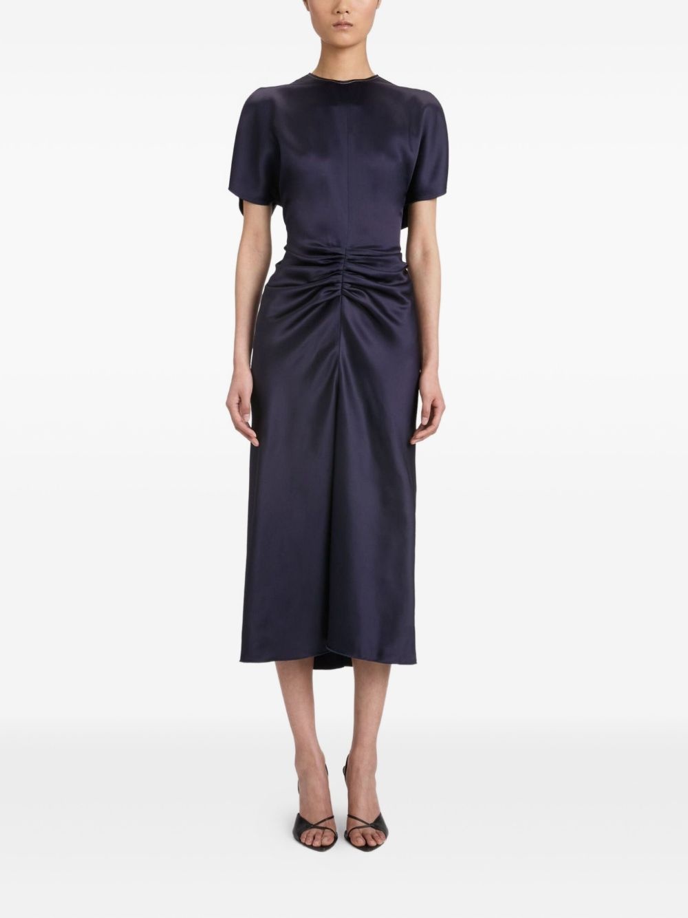 gathered-waist midi dress - 2