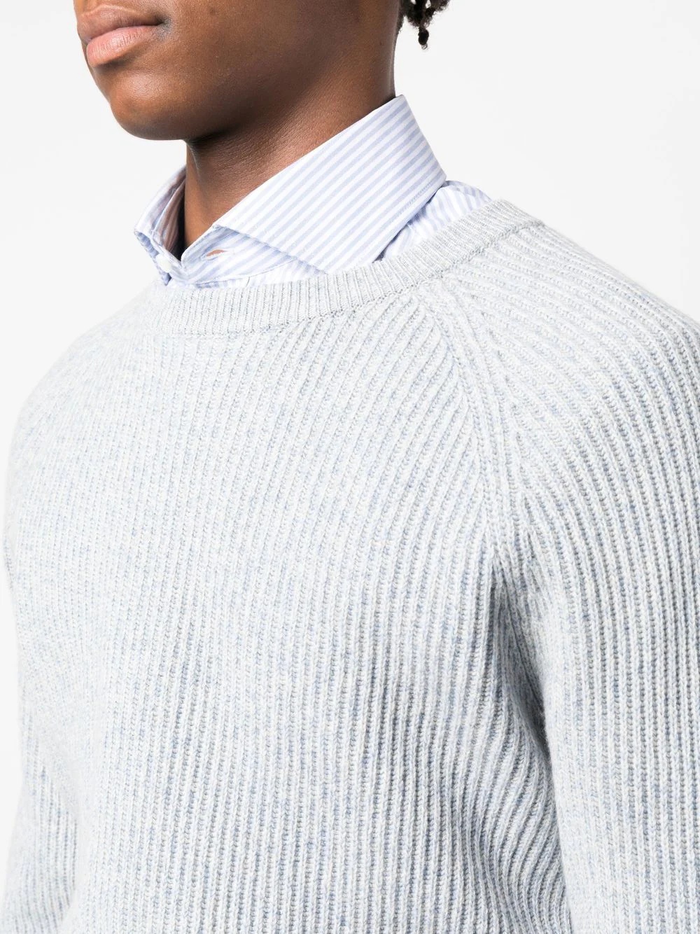 crew neck ribbed jumper - 5