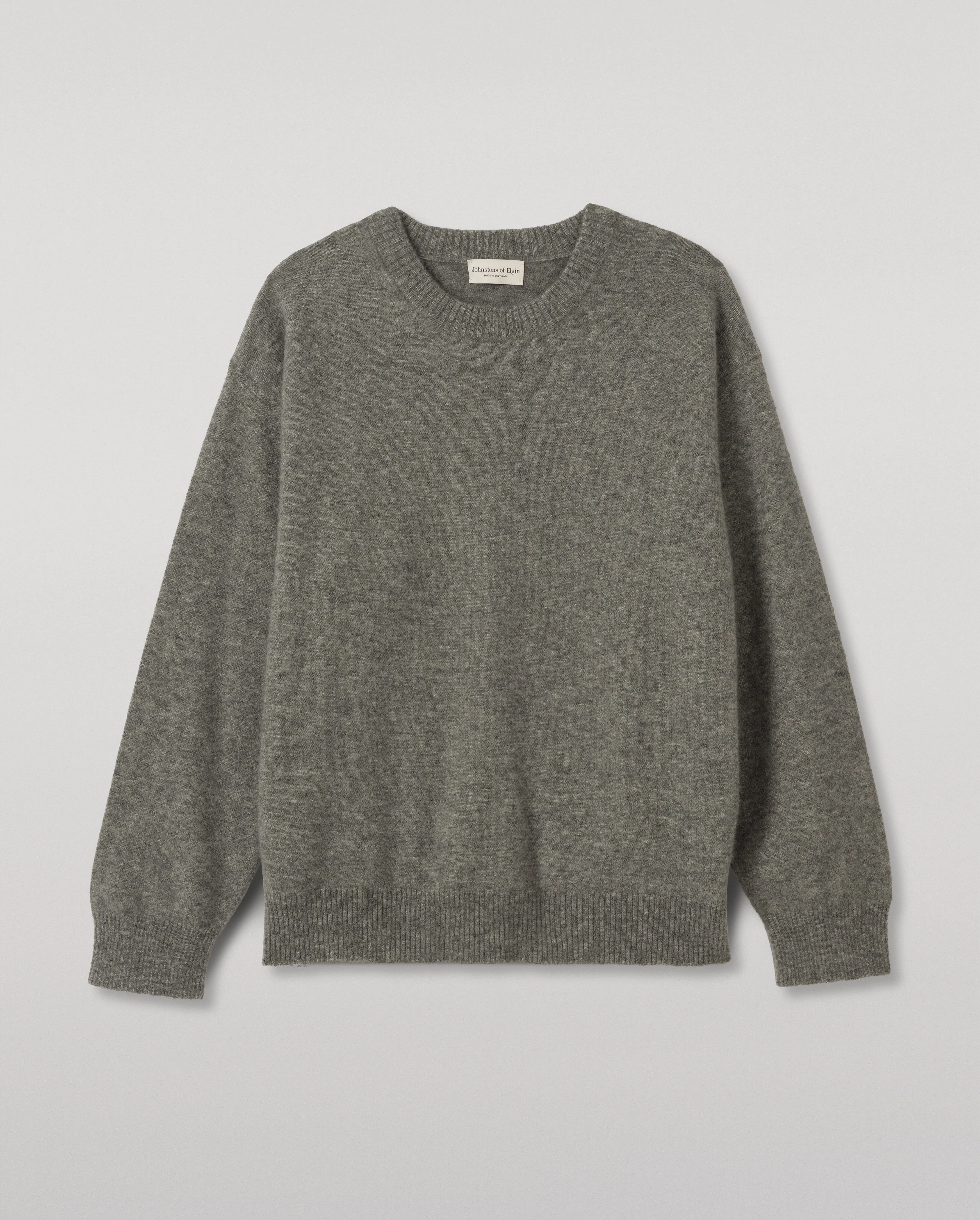 Paxton Grey Brushed Cashmere-Silk Jumper - 1