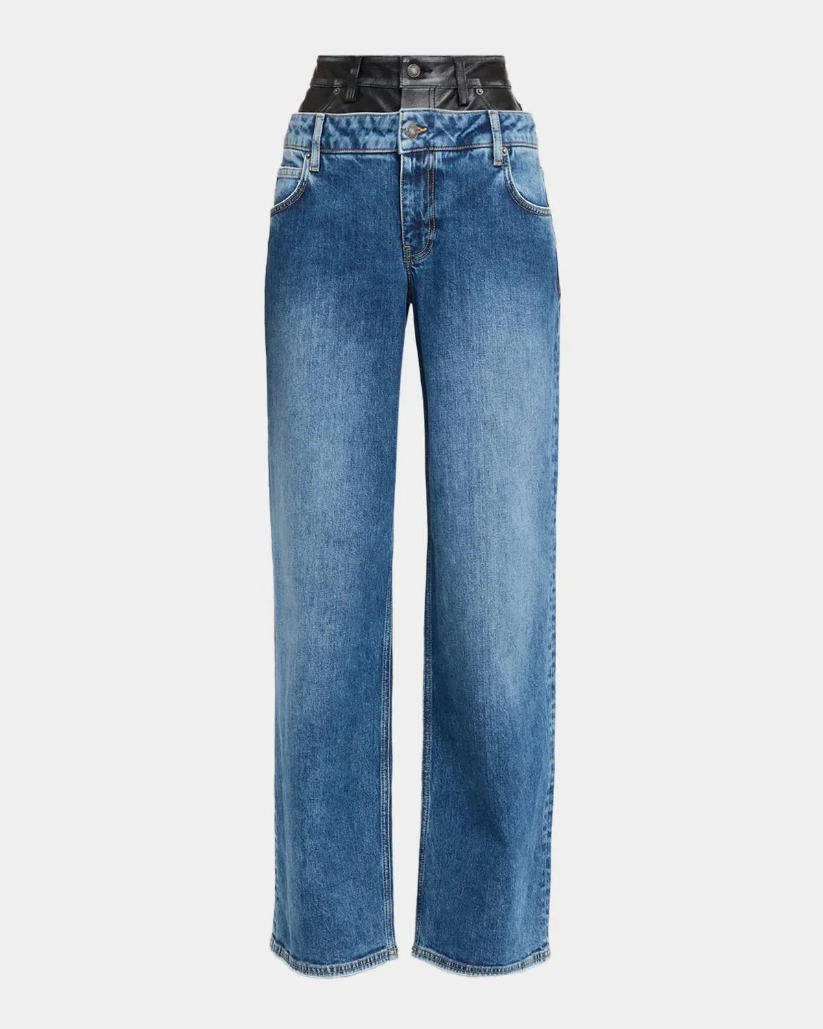 Kove Double-Waist Wide-Leg Jeans - 1