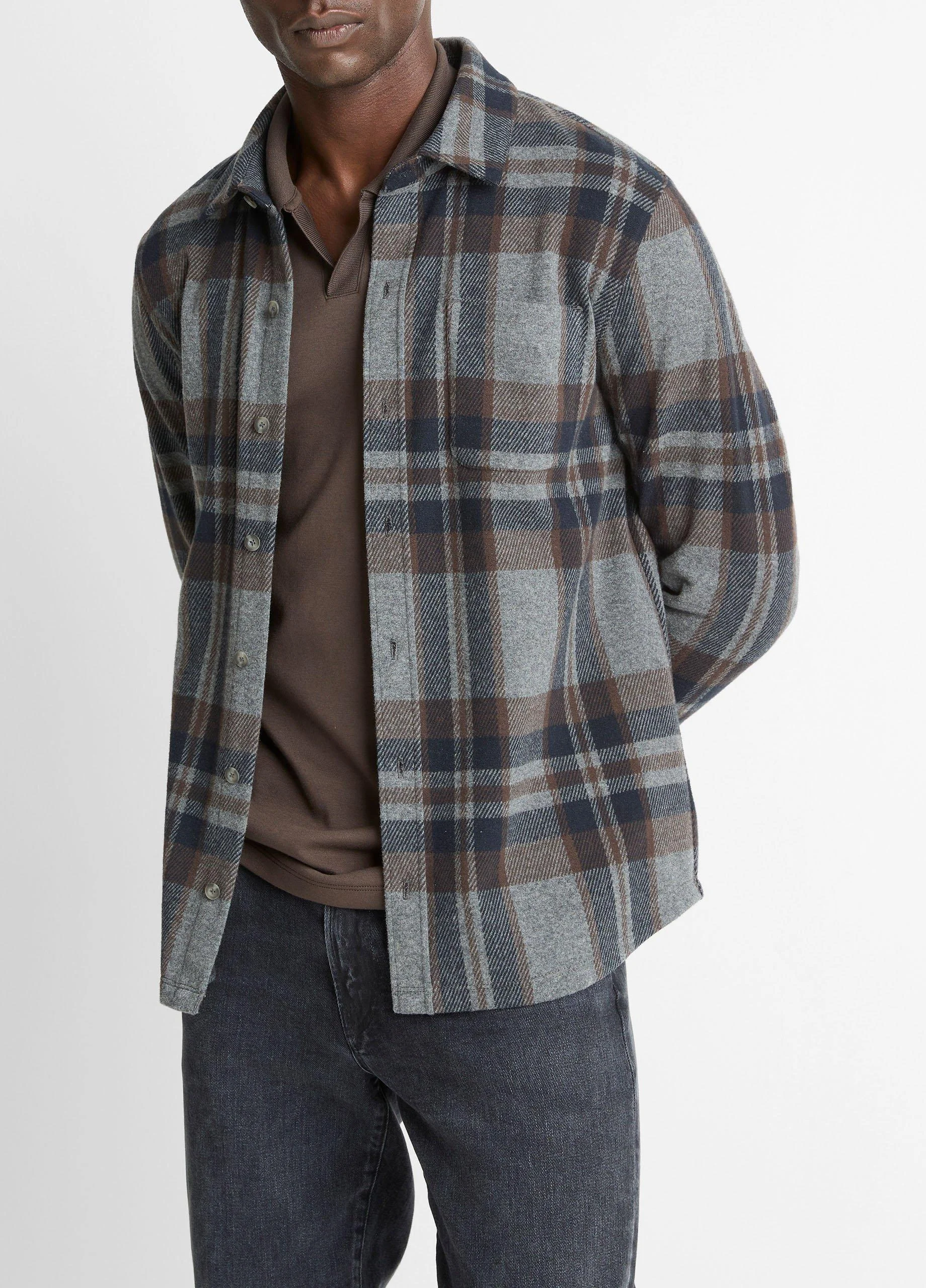 Plaid Cotton-Blend Shirt Jacket - 1
