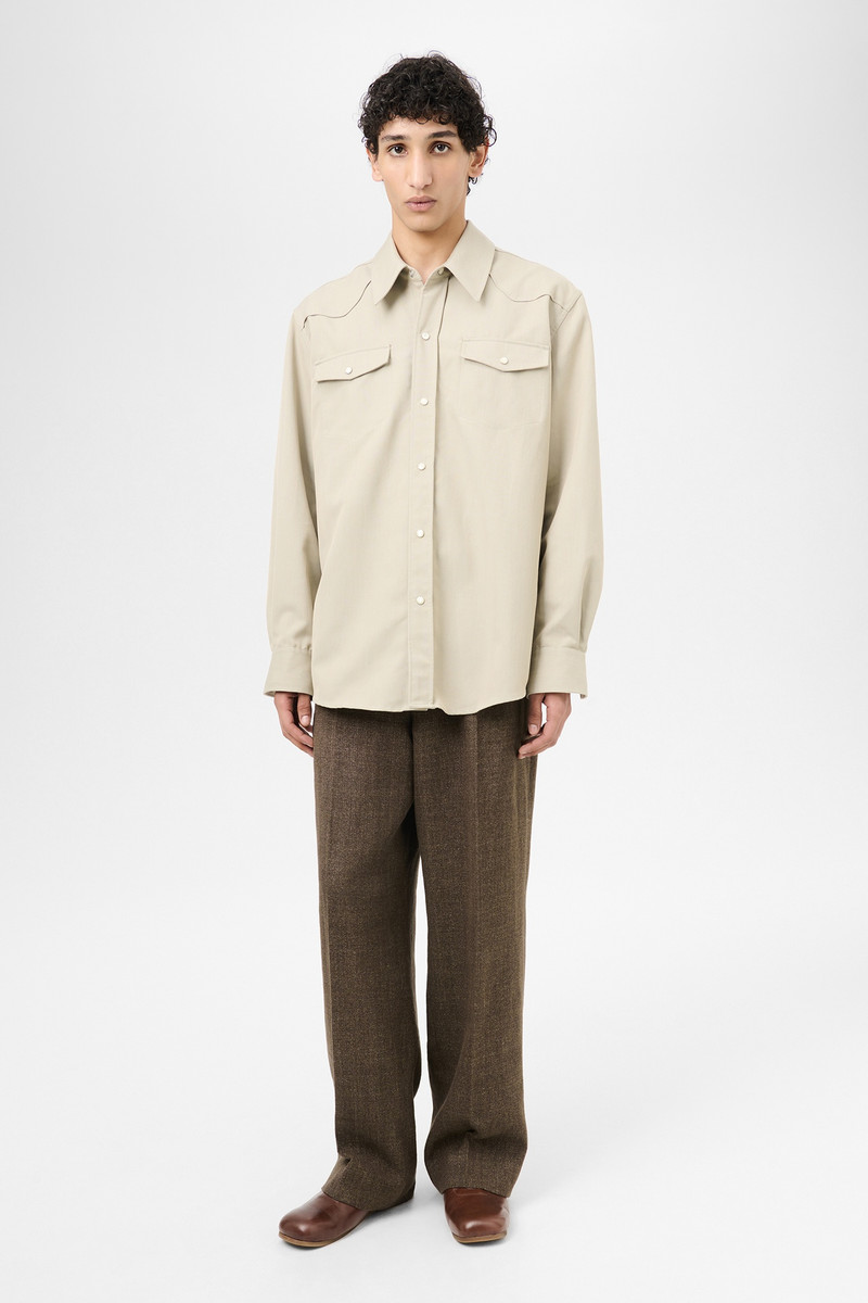 Our Legacy Frontier Shirt Lucid Pistachio Rural Wool outlook