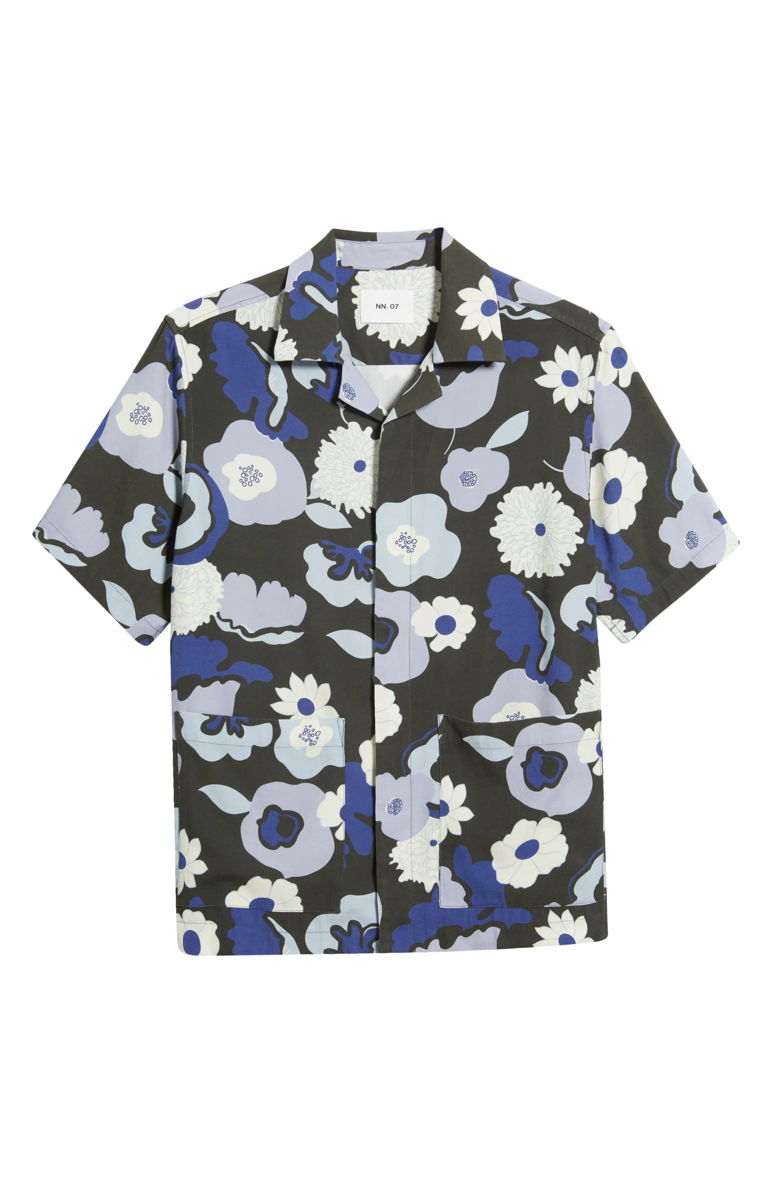 Hank 5719 Floral Print Button-Up Camp Shirt - 6