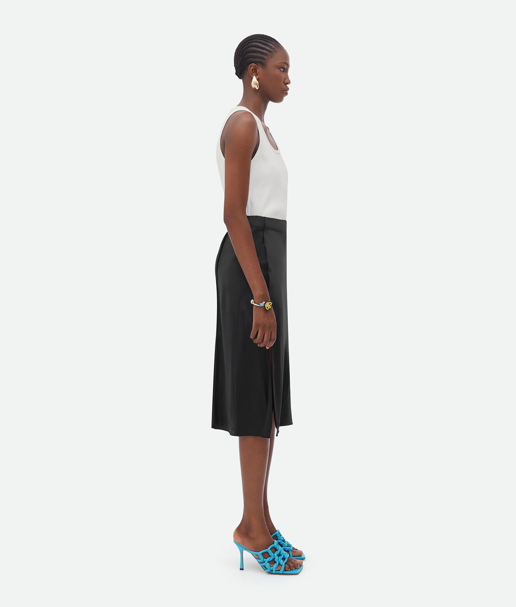 fluid satin skirt - 2