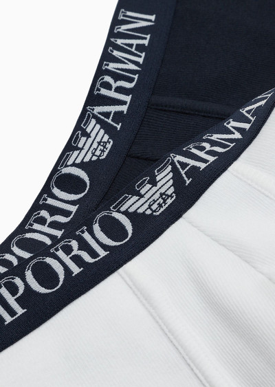 EMPORIO ARMANI Two-pack of ribbed cotton boxer briefs with logo band outlook