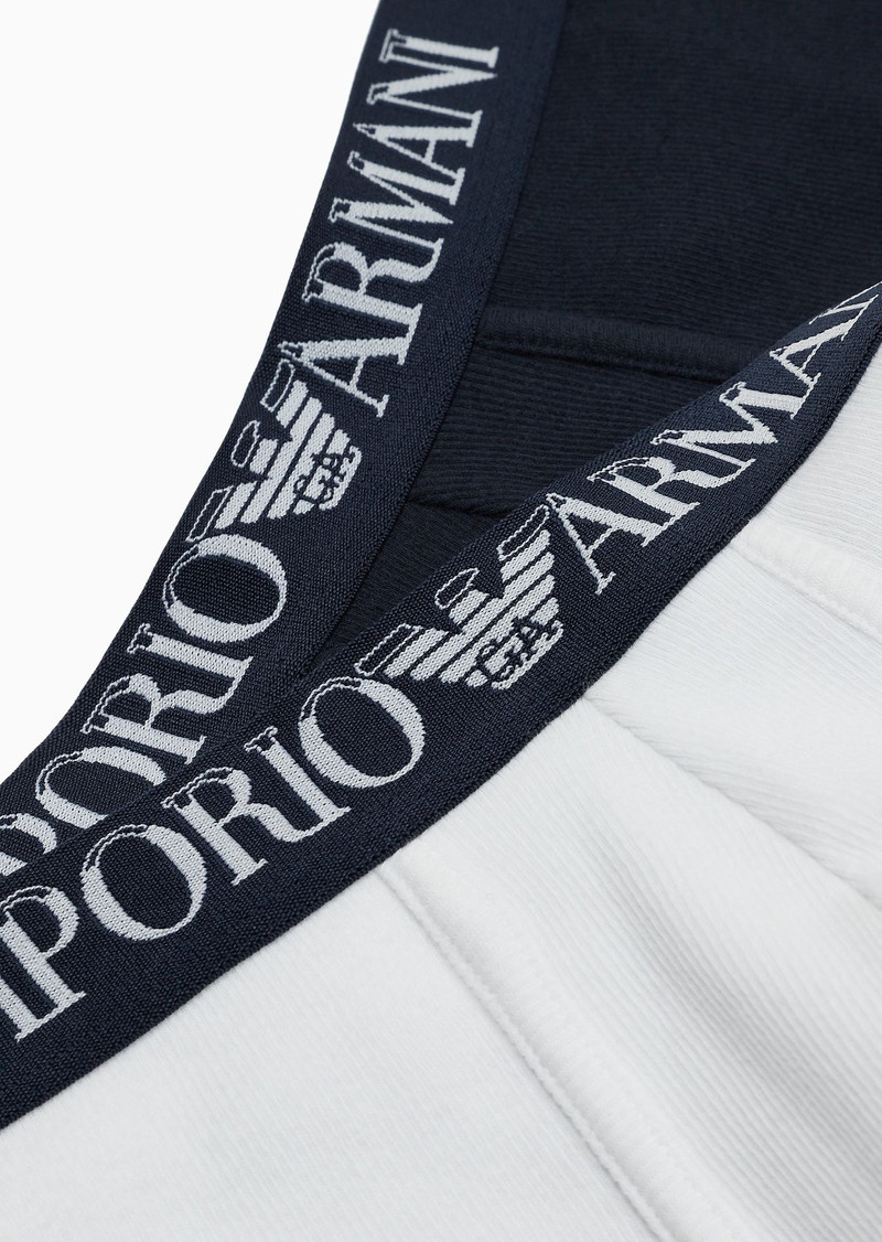 EMPORIO ARMANI Two-pack of ribbed cotton boxer briefs with logo band outlook